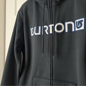 Burton Men’s Black Spacer/Scuba Full-Zip Stitched Logo Hoodie Size Medium